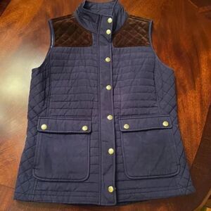 NWOT Women's Vineyard Vines Quilted Hunting Vest in Navy Blue Size MEDIUM